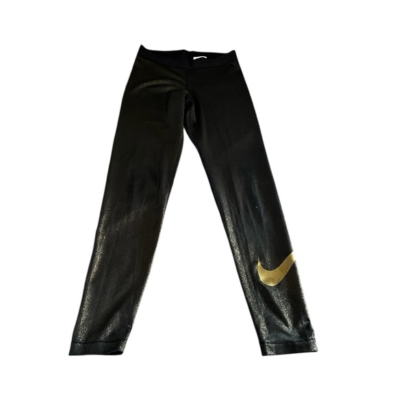 Nike Pants - Nike Pro  Black Gold Sparkle Leggings Size Medium